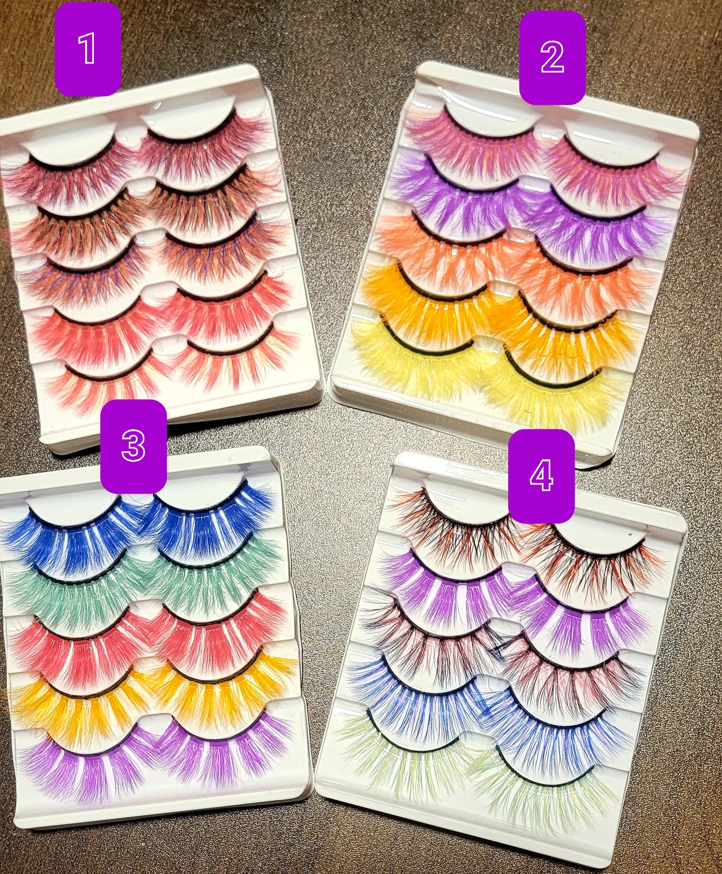 5 pair Colorful 25mm mink lashes