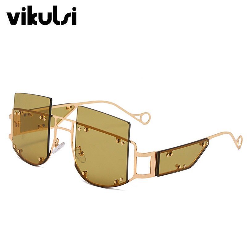 2020 Hollow Lens Oversized Women Sunglasses Square Brand Designer Men Sun Glasses Gradient Big Frame Sunglasses For Female UV400