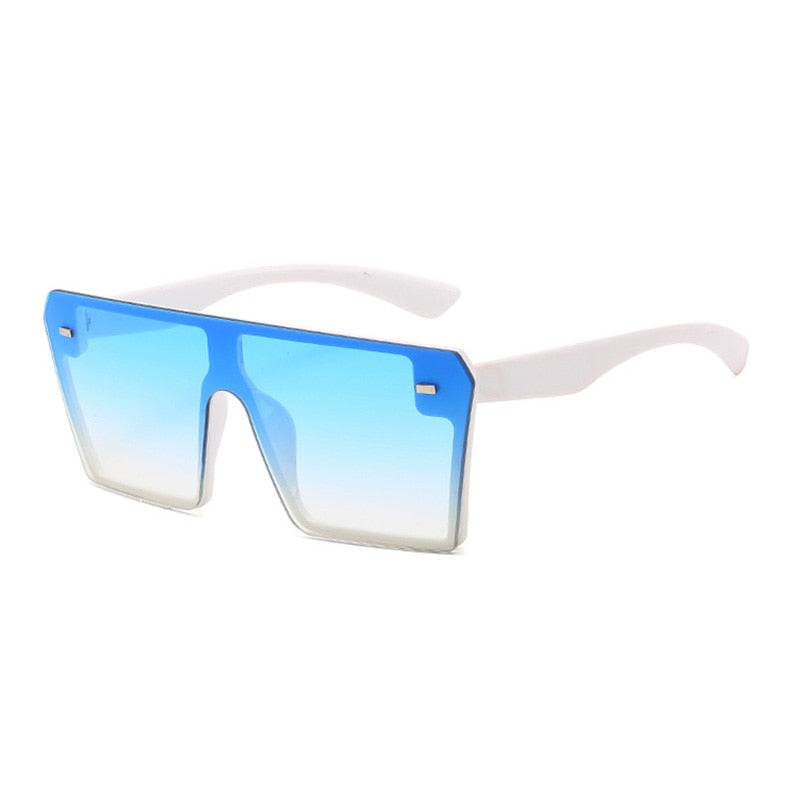 SHAUNA Oversize Square Sunglasses Women Fashion Flat Top Gradient Glasses Men