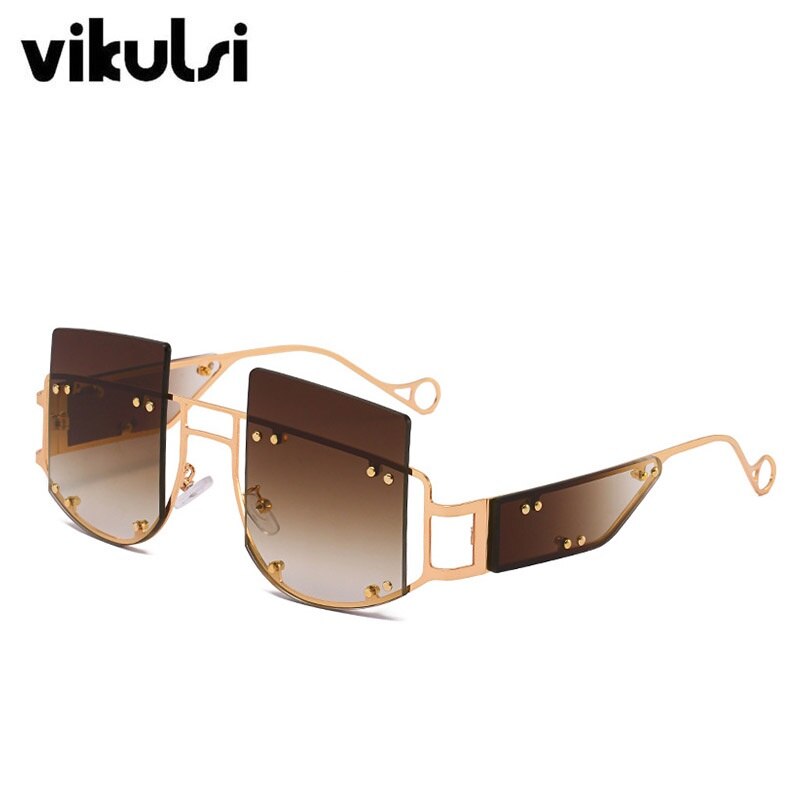 2020 Hollow Lens Oversized Women Sunglasses Square Brand Designer Men Sun Glasses Gradient Big Frame Sunglasses For Female UV400