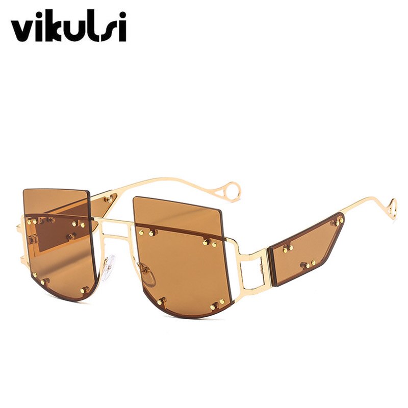 2020 Hollow Lens Oversized Women Sunglasses Square Brand Designer Men Sun Glasses Gradient Big Frame Sunglasses For Female UV400