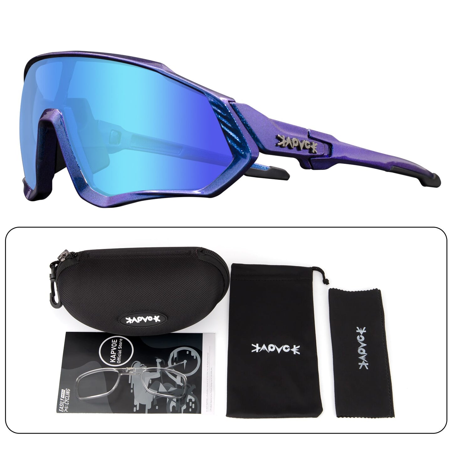 KAPVOE Sports Men Sunglasses Road Cycling Glasses Mountain Bike Bicycle Riding Protection Goggles Eyewear