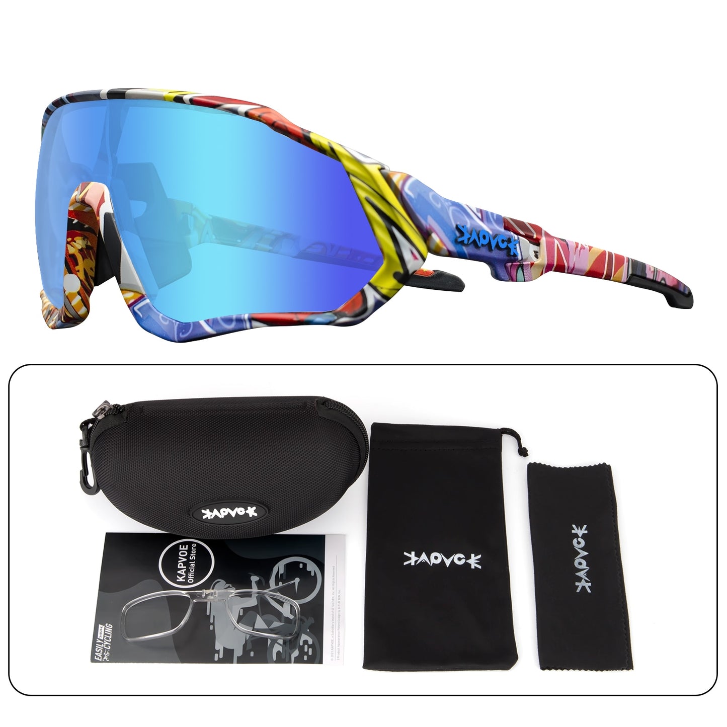 KAPVOE Sports Men Sunglasses Road Cycling Glasses Mountain Bike Bicycle Riding Protection Goggles Eyewear