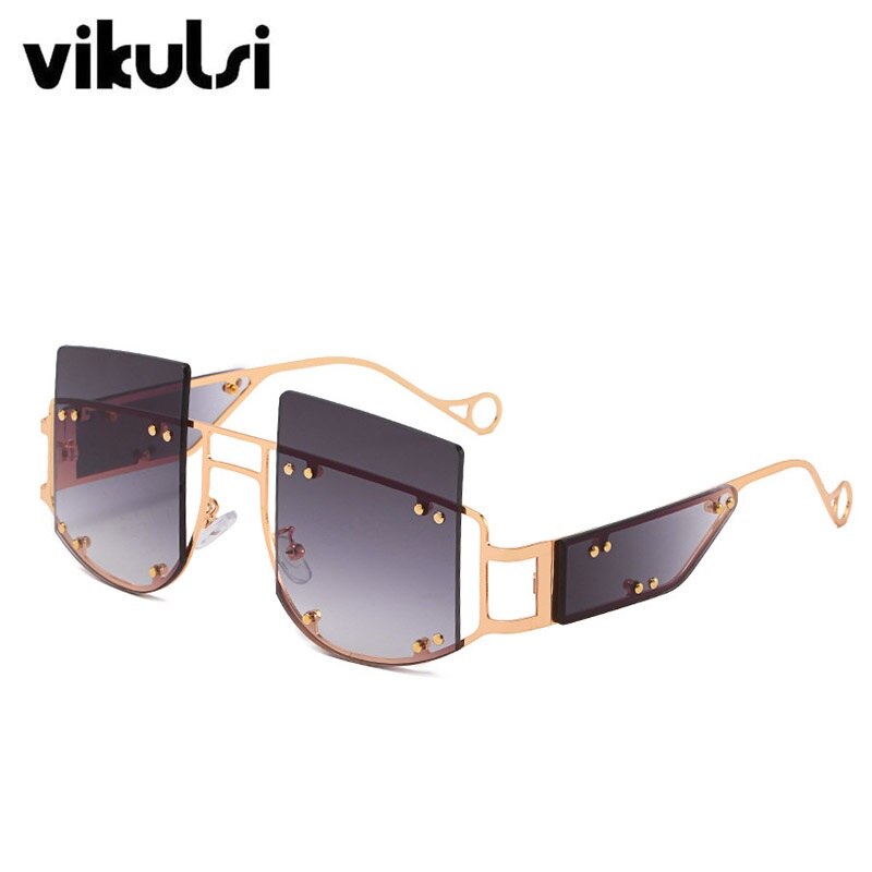 2020 Hollow Lens Oversized Women Sunglasses Square Brand Designer Men Sun Glasses Gradient Big Frame Sunglasses For Female UV400