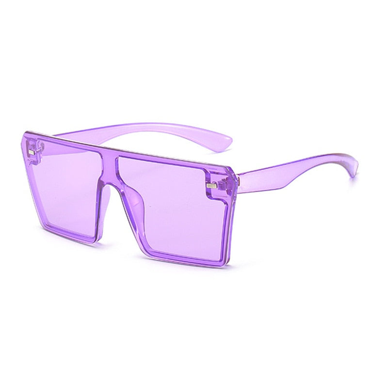 SHAUNA Oversize Square Sunglasses Women Fashion Flat Top Gradient Glasses Men